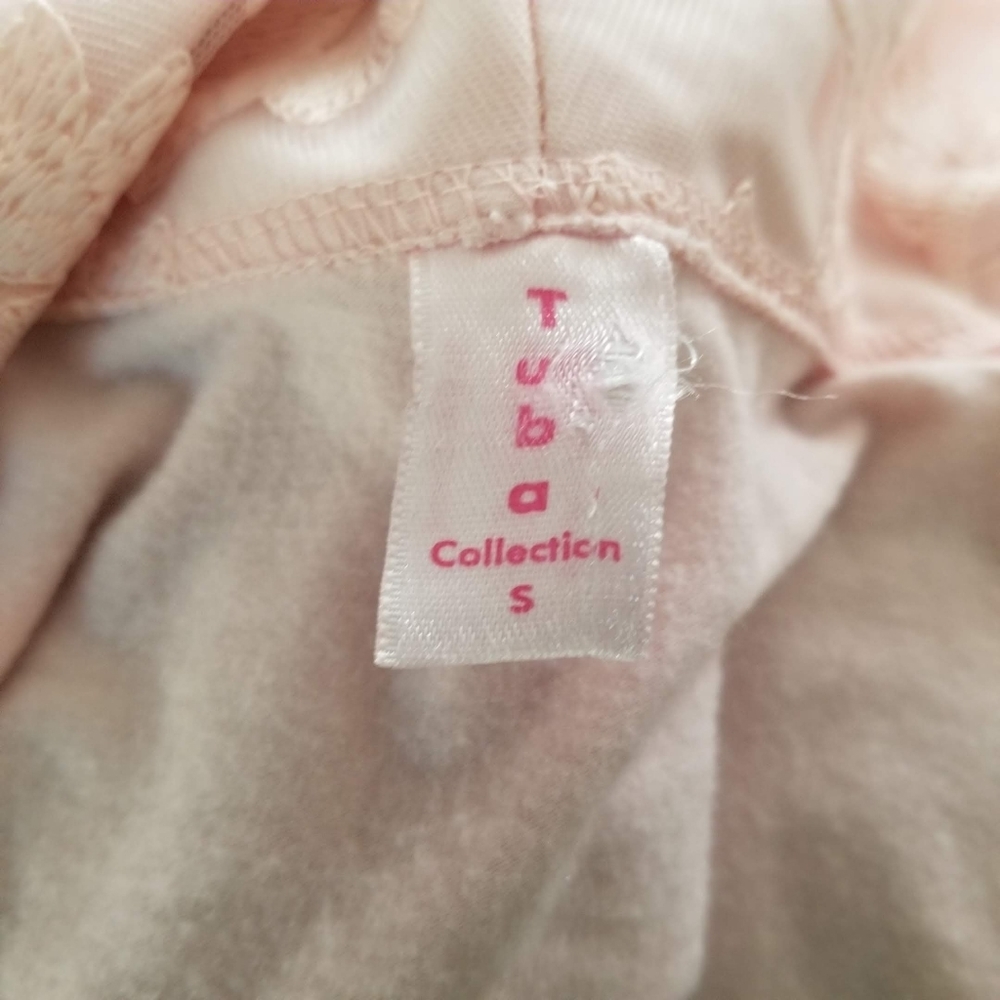 Vintage Tuba Collection Pink Lace Robe Kimono Sleeve Scalloped Trim Size S - Picture 9 of 12